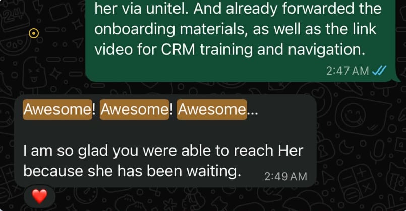 Client Testimonial Screenshot 1